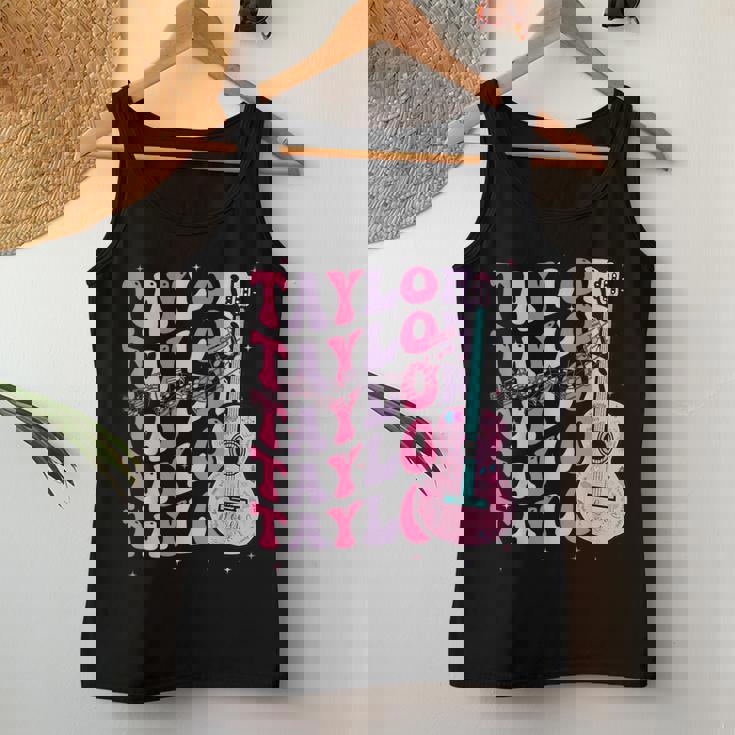 Vintage First Name Taylor Groovy First Name Personalized Women Tank Top Unique Gifts