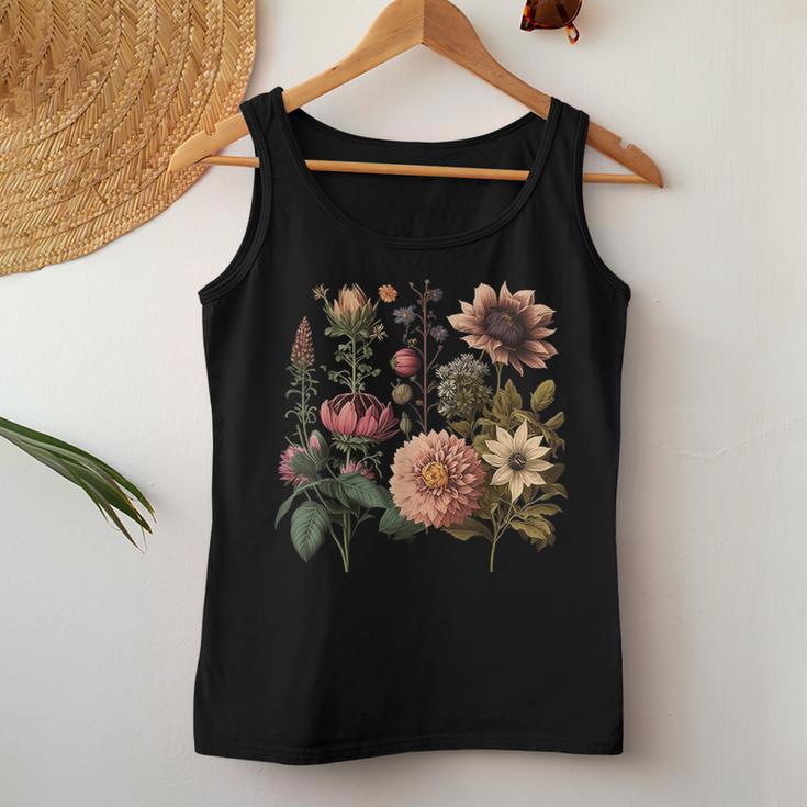 Vintage Inspired Flower Botanical Chart Naturalist Women Women Tank Top Unique Gifts