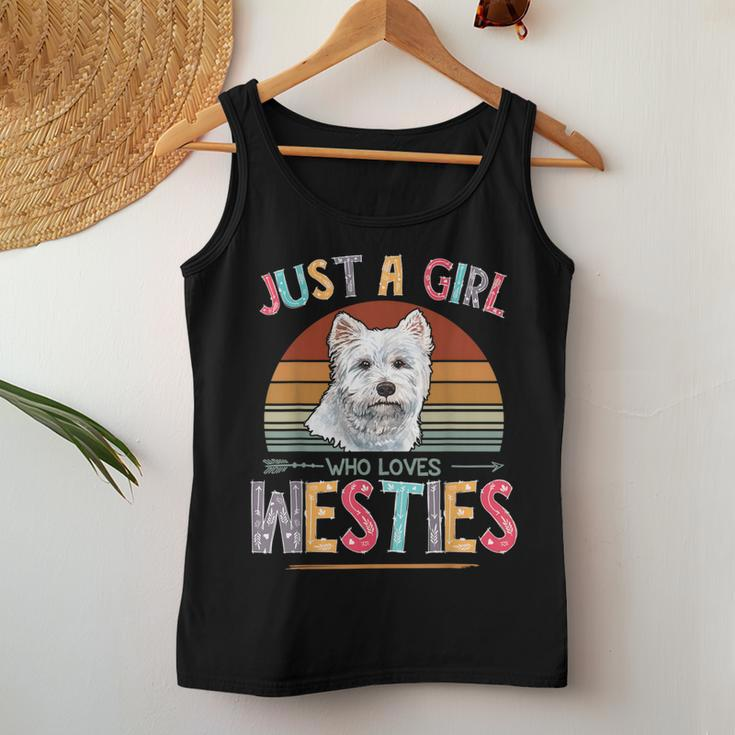 Vintage Just A Girl Who Loves Westies Dog Lovers Women Women Tank Top Unique Gifts