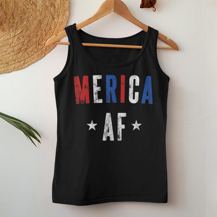 Vintage Merica Af Patriotic 4Th July Women Women Tank Top Unique Gifts