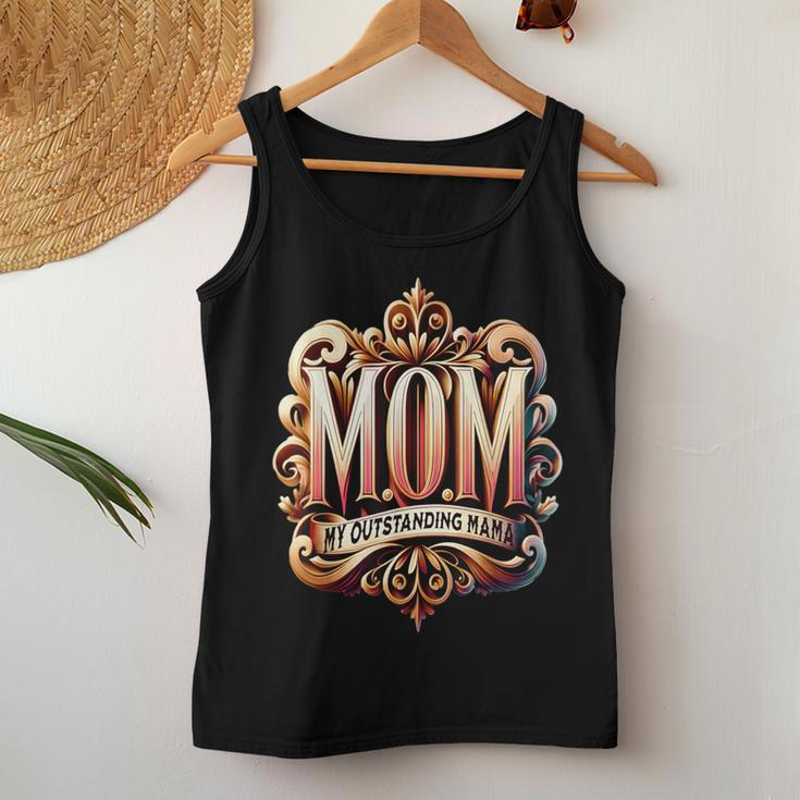 Vintage Ornate Mom My Outstanding Mama Elegant Typography Women Tank Top Unique Gifts