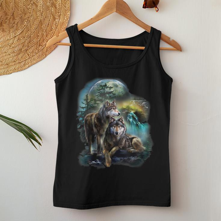Vintage Wolf Wolf Lovers For Boys And Girls Women Tank Top Personalized Gifts