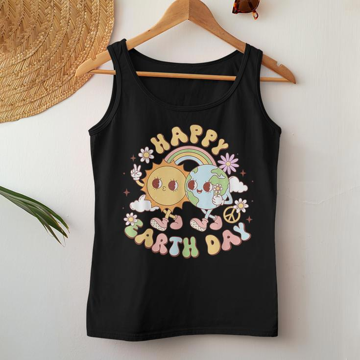 Wave Groovy Happy Earth Day 2024 Make Earth Day Every Day Women Tank Top Funny Gifts