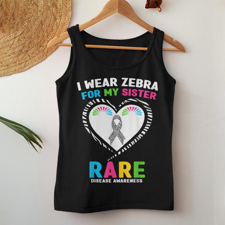 I Wear Zebra For My Sister Rare Disease Awareness Women Tank Top Unique Gifts