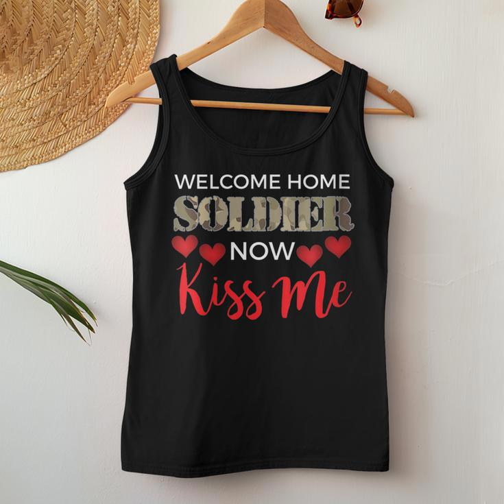 Welcome Home Soldier Now Kiss Me Deployment Military Women Tank Top Unique Gifts