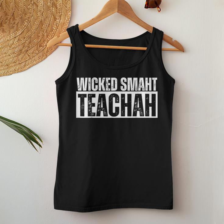 Wicked Smaht Teachah Wicked Smart Teacher Distressed Women Tank Top Unique Gifts