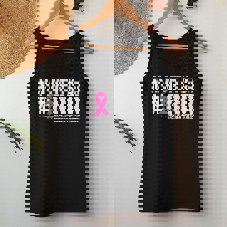 My Wife Is A Warrior Pink Ribbon Breast Cancer Awareness Women Tank Top Unique Gifts