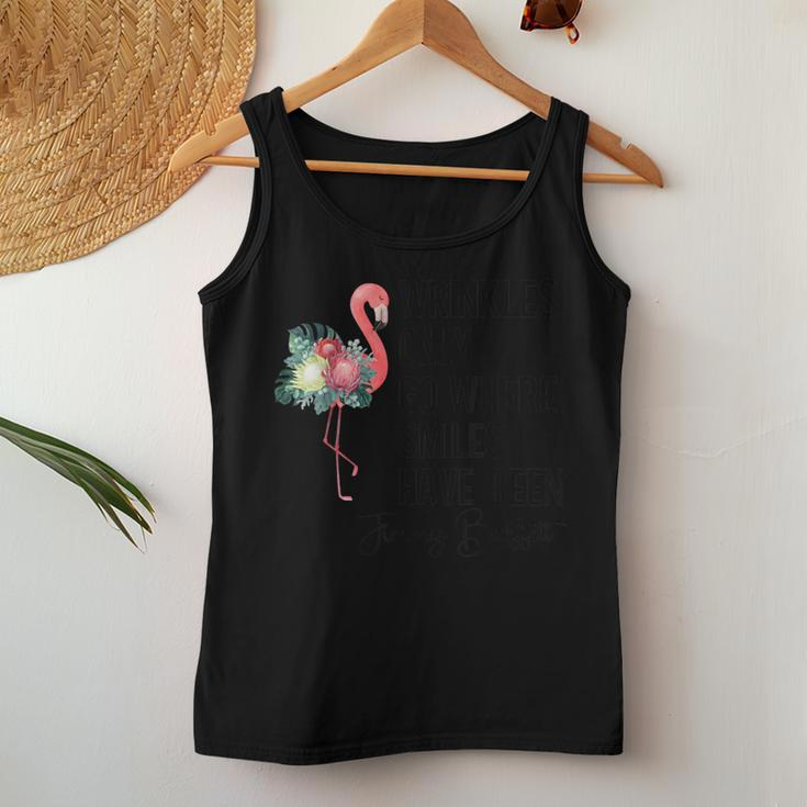 Wrinkles Only Go Where Smiles Have Been Jimmy Flamingo Women Women Tank Top Unique Gifts