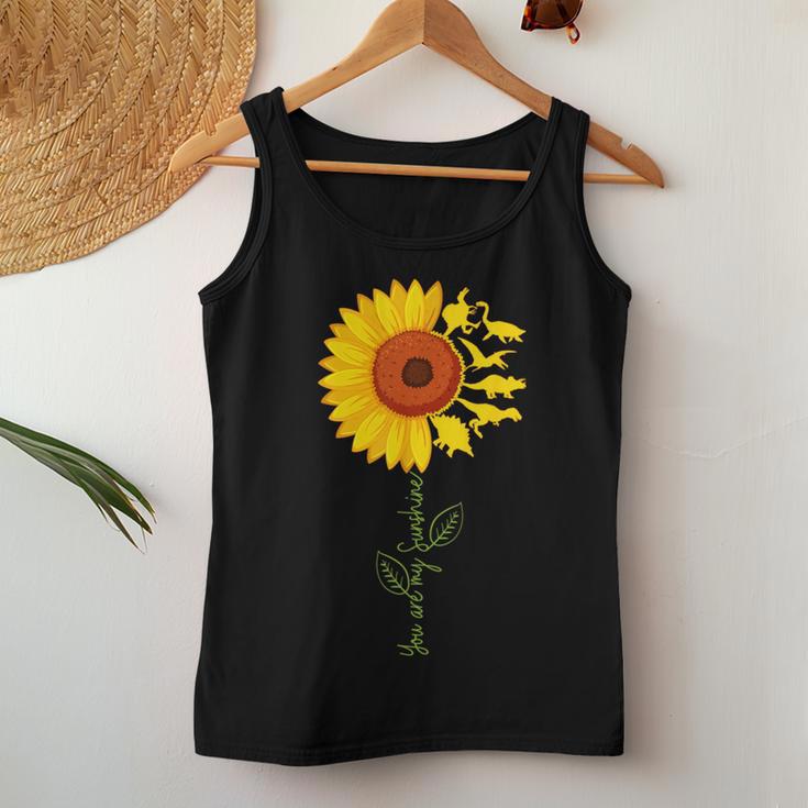 You're My Sunshine Sunflower Dinosaur T-Rex Dino Lovers Women Tank Top Unique Gifts