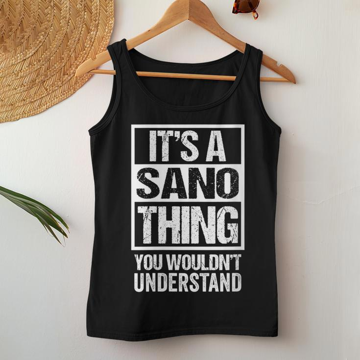 佐野苗字名字 It's A Sano Thing You Wouldn't Understand Family Name Women Tank Top Funny Gifts