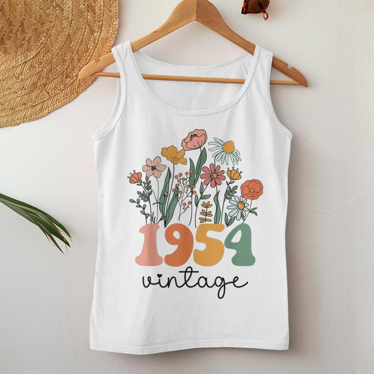 69 Years Old Vintage 1954 69Th Birthday Wildflower Women Tank Top Funny Gifts