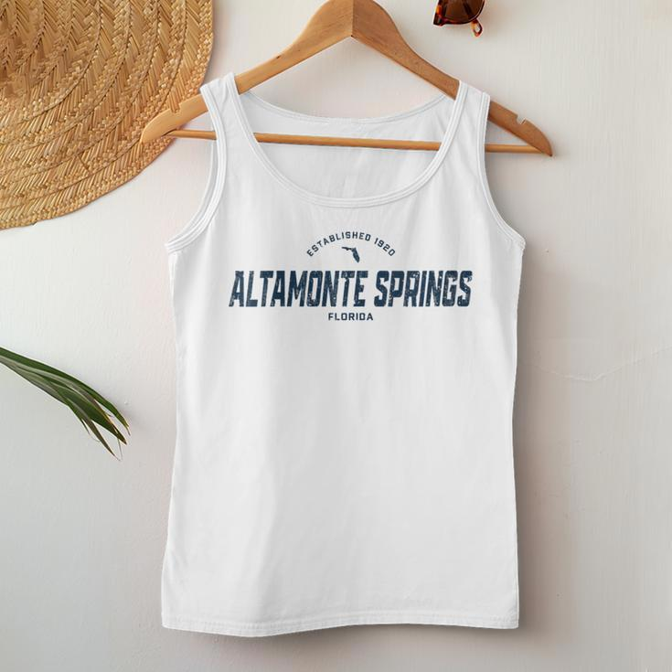 Altamonte Springs Florida Fl Vintage Athletic Navy Sports Lo Women Tank Top Unique Gifts