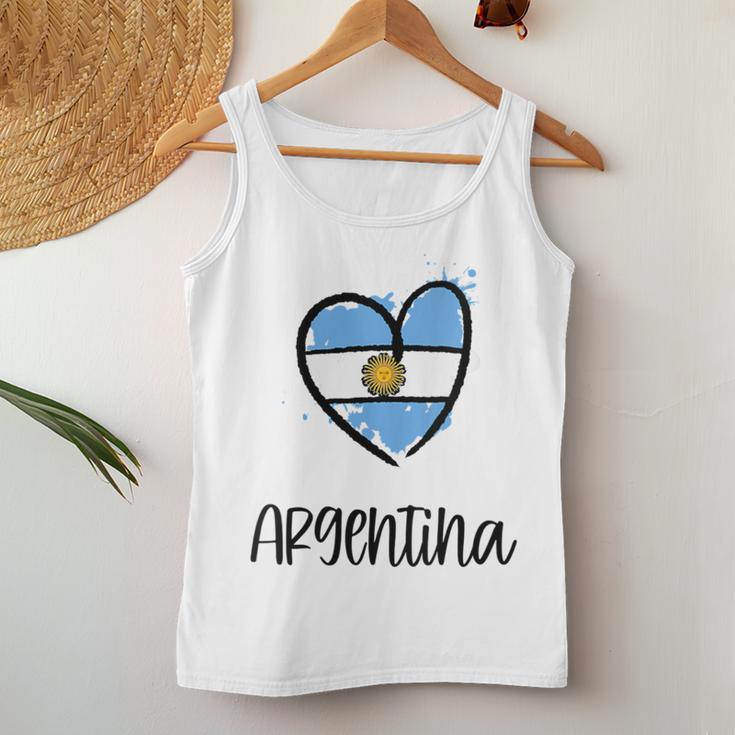 Argentina Heart Flag Cool America Spanish Argentinian Women Tank Top Unique Gifts