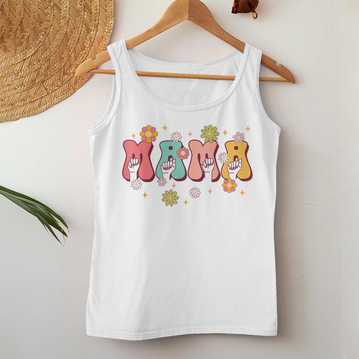 Asl Teacher Mama American Sign Language Asl Blessed Mama Women Tank Top Unique Gifts