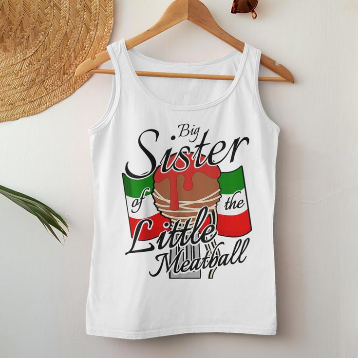 Big Sister Of Little Meatball Italian Theme 1St Birthday Women Tank Top Unique Gifts