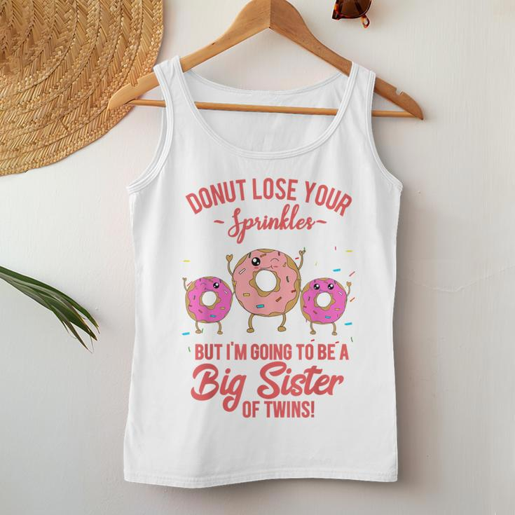 Big Sister Of Twins Baby Announcement Twin Girls Baby Reveal Women Tank Top Unique Gifts