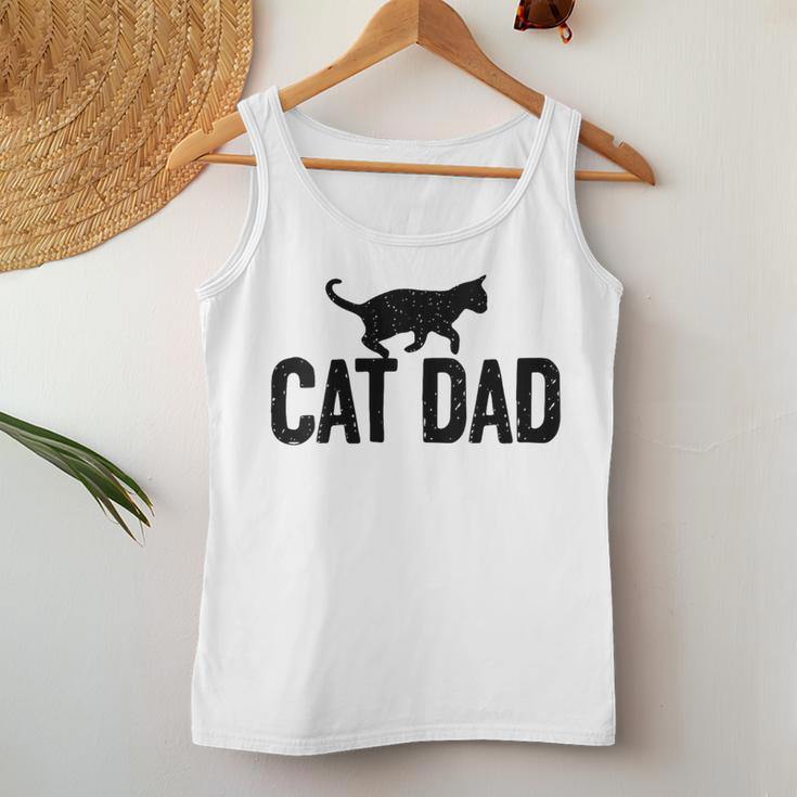 Cat Dad Cat Cute Vintage Cat Fathers Day Women Tank Top Unique Gifts