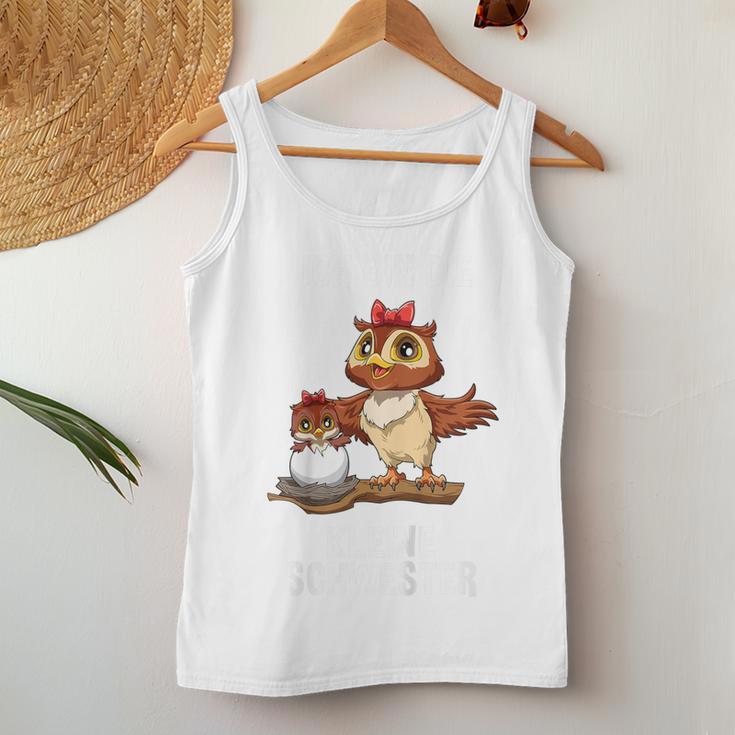 Children's With Owl Ich Bin Die Kleine Schwester Tank Top Frauen Lustige Geschenke