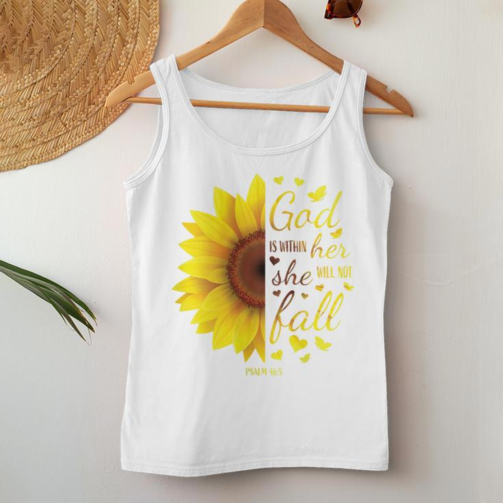 Christian Verse God Is Within Her She Will Not Fall Women Tank Top Unique Gifts