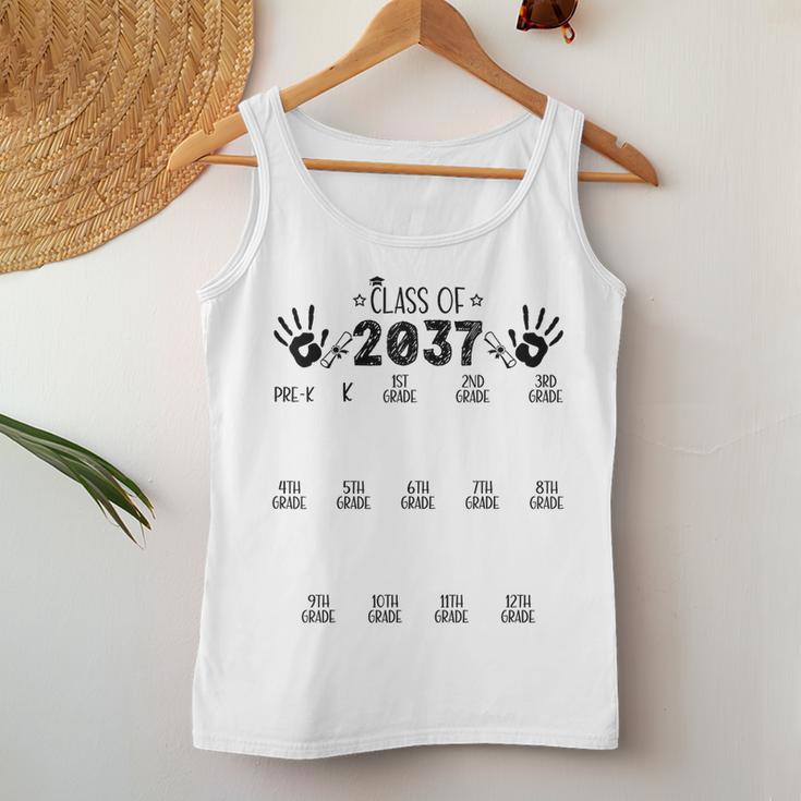 Class Of 2037 Grow With Me Pre-K To 12Th Grade Handprint Women Tank Top Unique Gifts