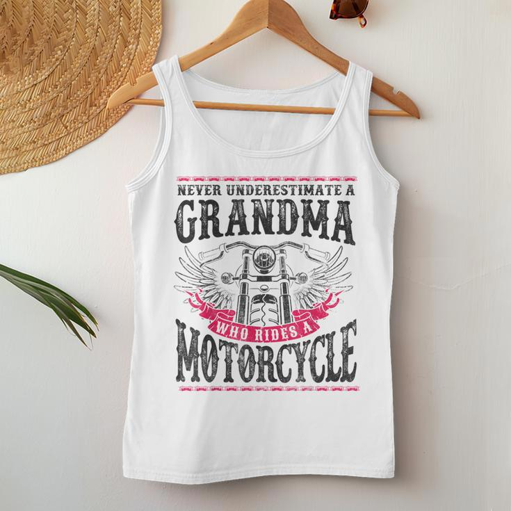 Classic Motorcycle Biker Grandma Never Underestimate A Women Tank Top Unique Gifts