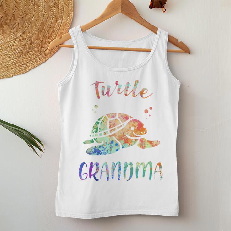 Colorful Turtle Grandma Promoted To Grandma 2021 Nana Women Tank Top Unique Gifts