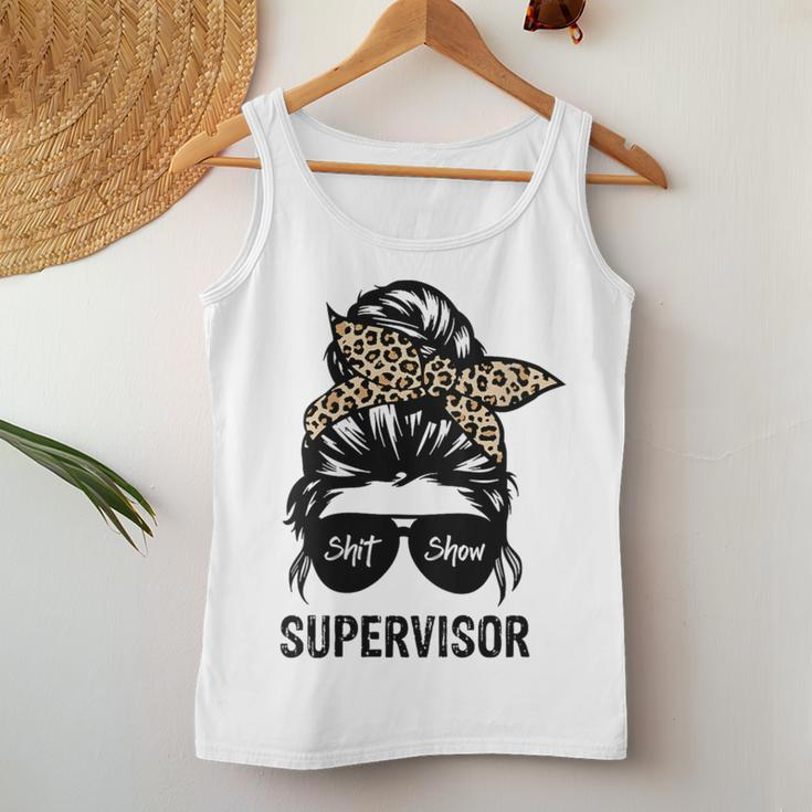 Cool SHIT Show Supervisor Hilarious Vintage For Adults Women Tank Top Unique Gifts
