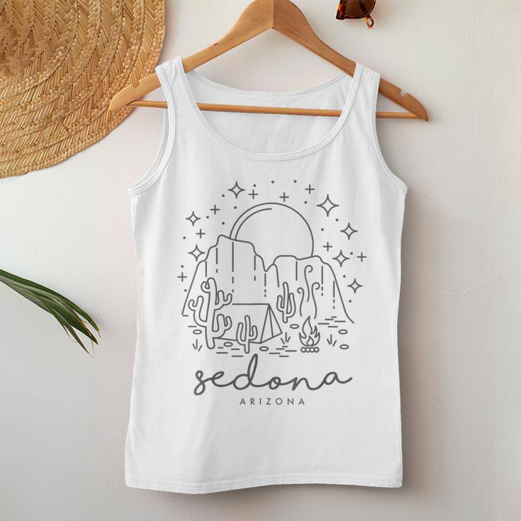 Cool Vintage Cactus Sedona Arizona Camping Souvenir Women Tank Top Unique Gifts