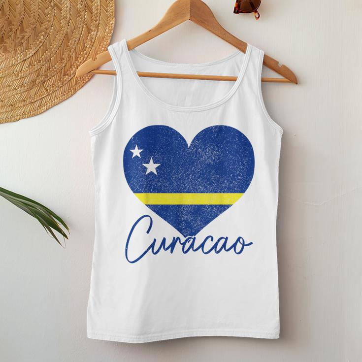 Curacao Flag Heart Caribbean Pride Women Women Tank Top Unique Gifts