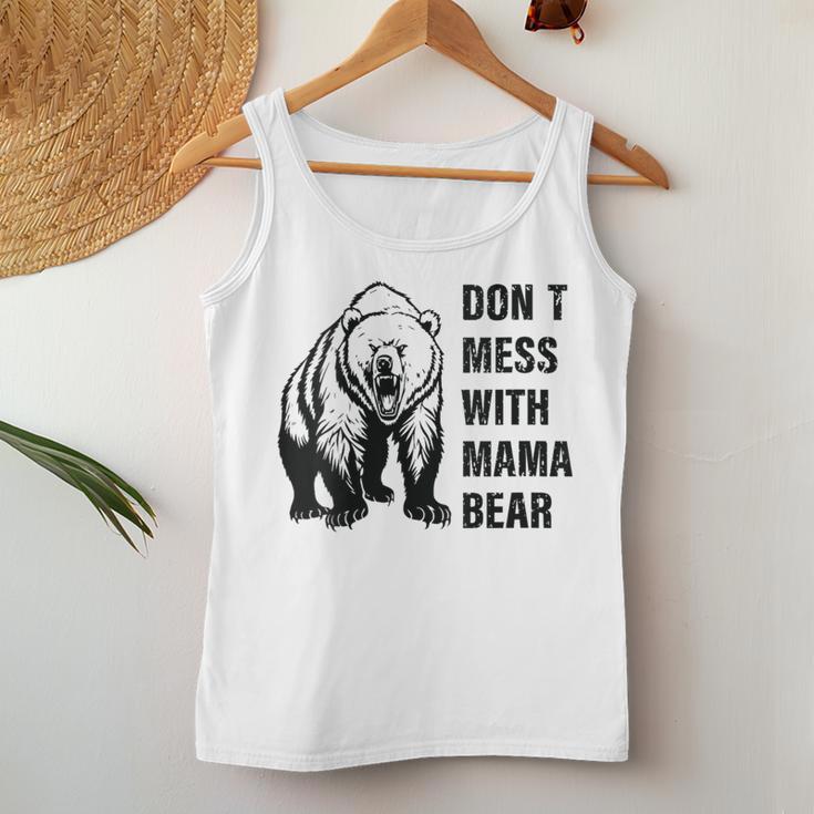 Damen Retro Don't Mess With Mama Bear Lustiger Muttertag Mit-Ausschnitt Tank Top Frauen Lustige Geschenke