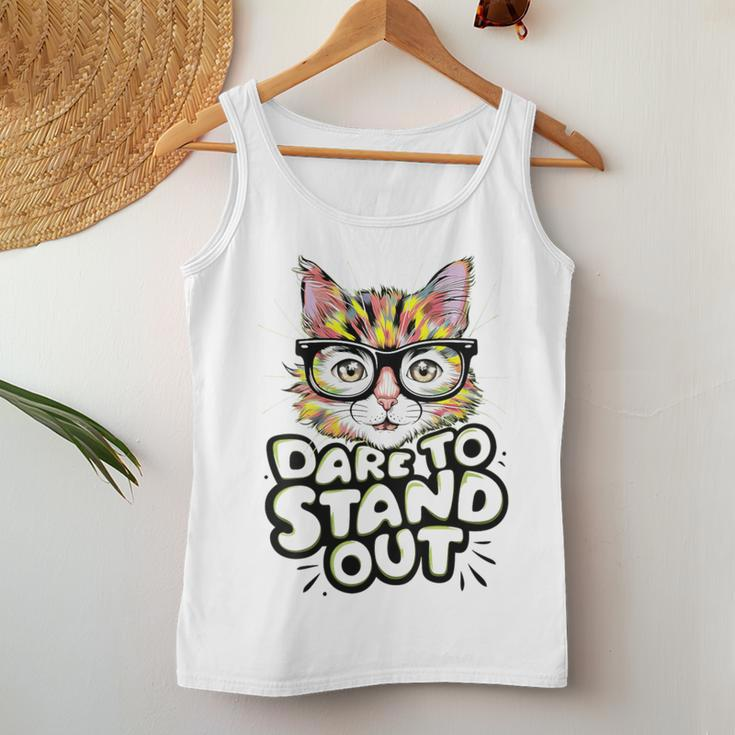 Dare To Stand Out Cat Lovers Trendy Fashionistas Women Tank Top Unique Gifts
