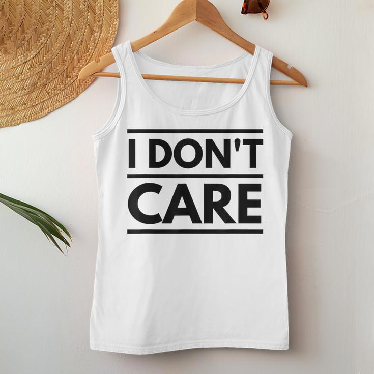 I Don't Care Sarcastic Women Tank Top Unique Gifts