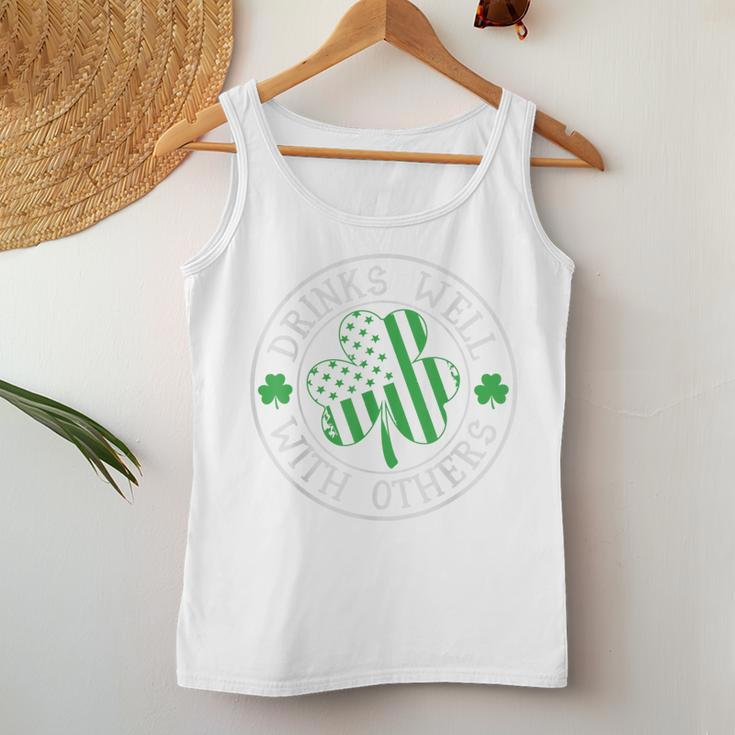 Drinks Well With Others St Patrick's Day Drunk Beer Women Tank Top Unique Gifts