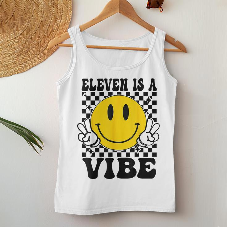 Eleven Is A Vibe 11Th Birthday Groovy Boys Girls 11 Year Old Women Tank Top Funny Gifts