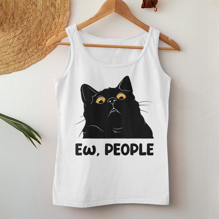 Ew People Black Cat Lover For Fun Cat Saying Women Tank Top Unique Gifts