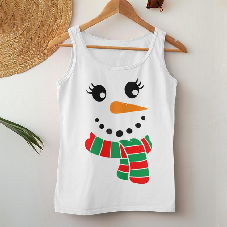 Eyelashes Christmas Outfit Snowman Face Costume Girls Womens Women Tank Top Unique Gifts