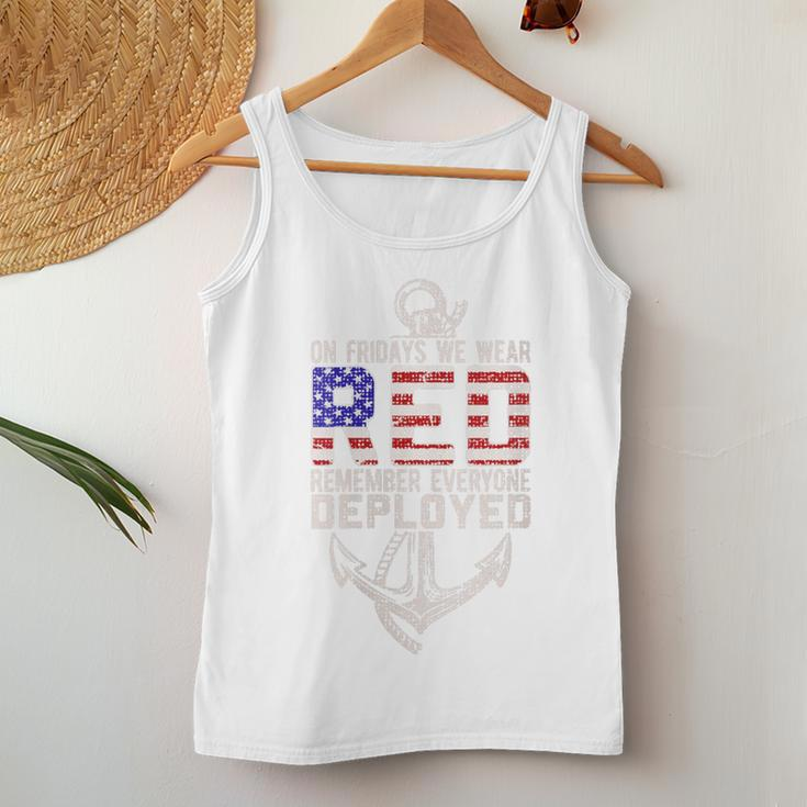 On Friday We Wear Red Military Support Troops Red Us Flag Women Tank Top Unique Gifts