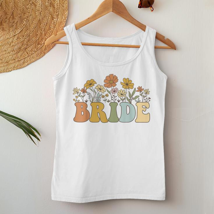 Bride Retro Groovy Bride Bachelorette Party Bridal Women Tank Top Funny Gifts