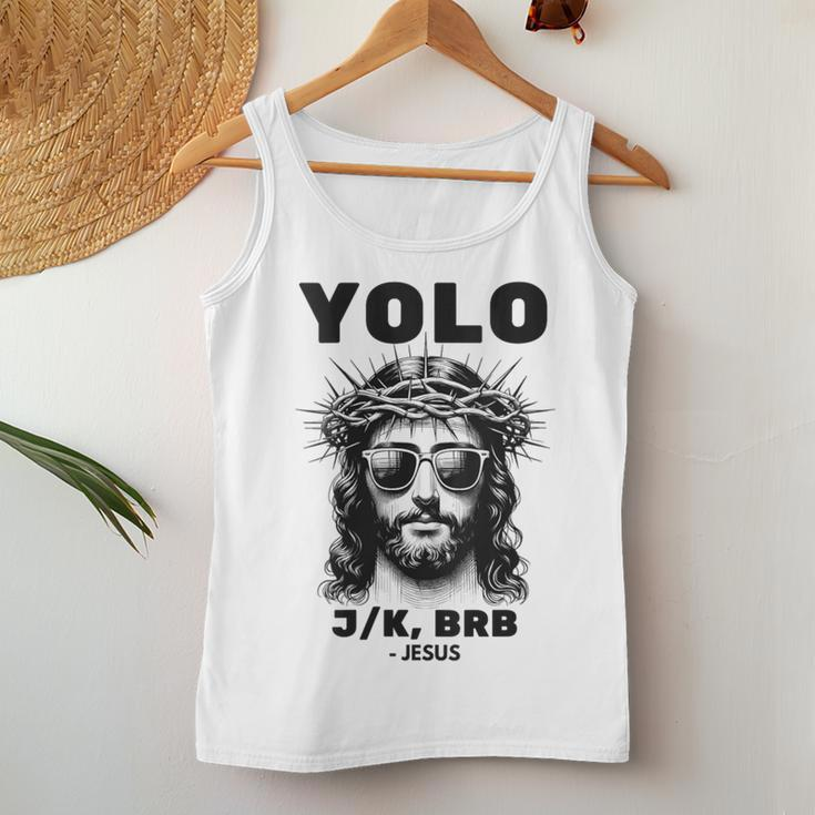Easter Christian Religious Yolo Jk Brb Jesus Women Tank Top Unique Gifts
