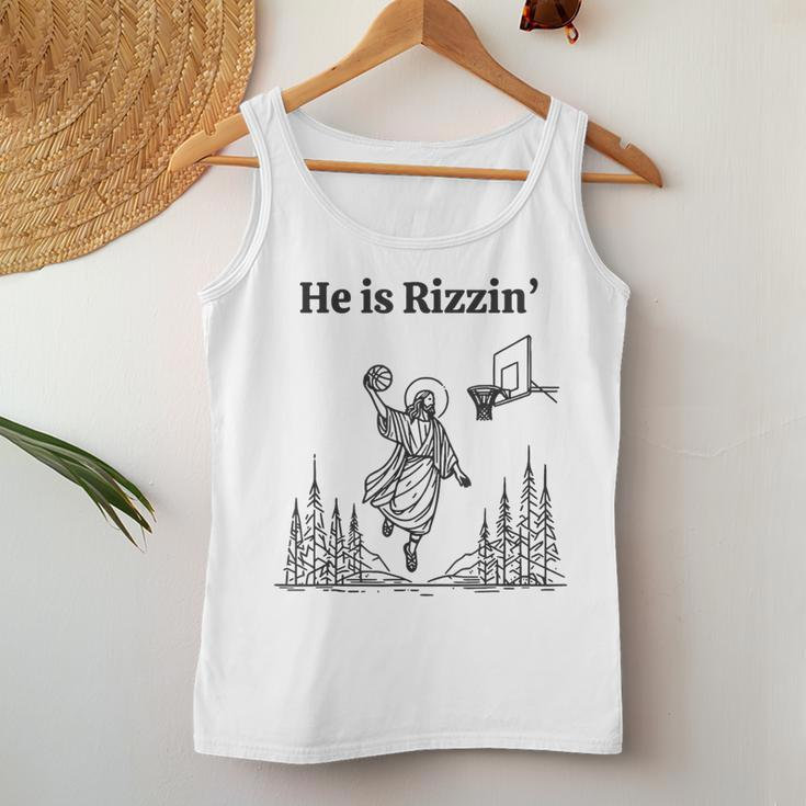 Easter Christian He Is Rizzin Basketball Jesus Women Tank Top Unique Gifts