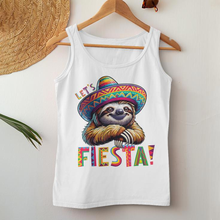 Let's Fiesta Sloth Cinco De Mayo Fiesta Mexican Women Tank Top Unique Gifts