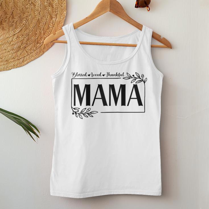 Gesegnet Geliebt Dankbar Mama Mama Mama Muttertag Raglan Tank Top Frauen Lustige Geschenke