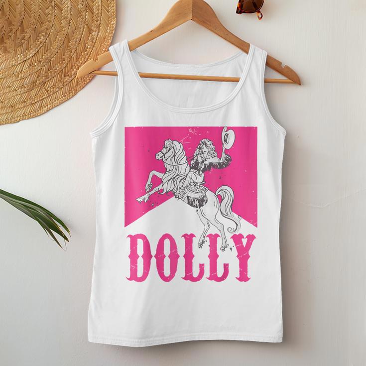 Girl Retro Personalized Dolly Cowgirl First Name Women Tank Top Unique Gifts