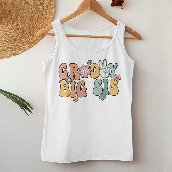 Groovy Big Sis Retro Sister Matching Family 1St Birthday Women Tank Top Unique Gifts