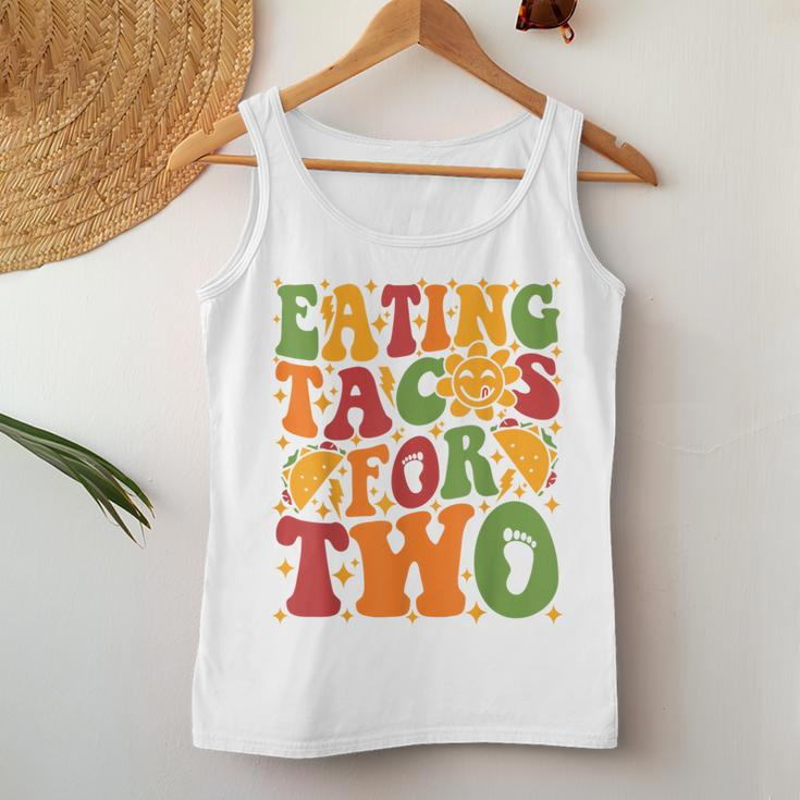 Groovy Pregnant Mom Pregnancy Eating Tacos For Two Women Tank Top Funny Gifts