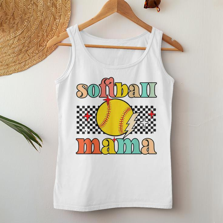 Groovy Retro Softball Mom Mama Sport Lover Women Tank Top Unique Gifts
