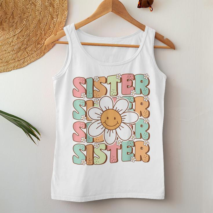 Groovy Sister Matching Family Birthday Party Daisy Flower Women Tank Top Unique Gifts