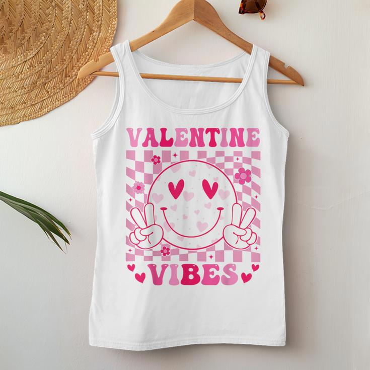 Groovy Valentines Day For Girl Valentine Vibes Women Tank Top Funny Gifts