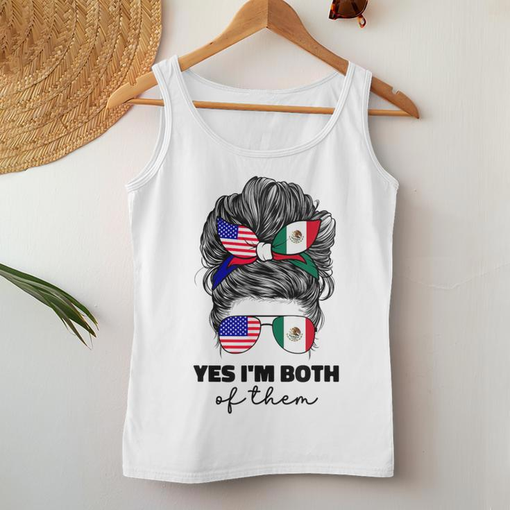 Half Mexican And American Mexico America Usa Flag Girl Women Women Tank Top Unique Gifts