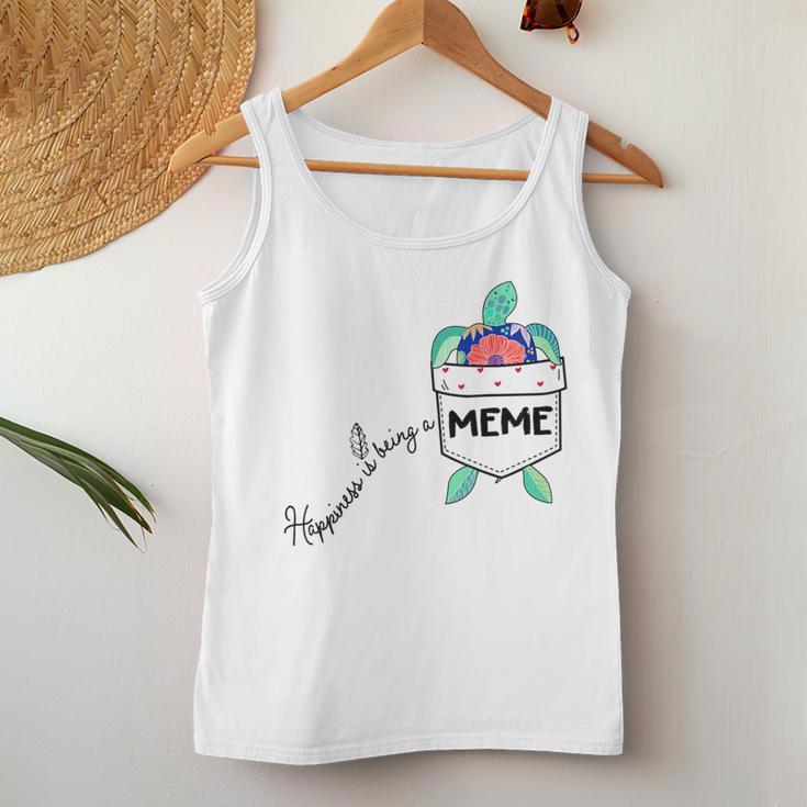 Happiness Is Being A Meme Sea Turtle Ocean Animal Women Tank Top Unique Gifts